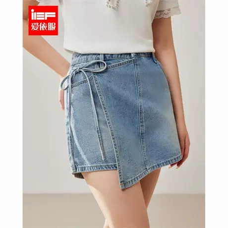 IEF/爱依服大码女装2025夏新款微胖韩版时尚小众设计显瘦牛仔裤裙图片