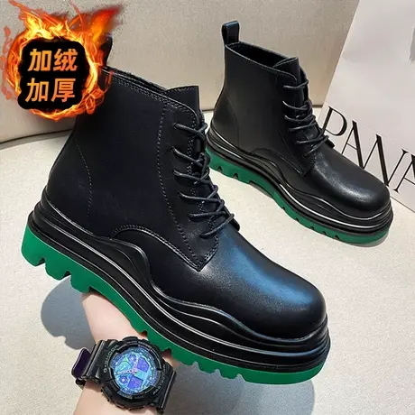 冬季加绒雨鞋男款时尚钓鱼水鞋厨房防滑防水鞋工地高筒棉雨靴男士图片