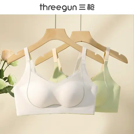 三枪内衣女无痕小胸聚拢软支撑文胸无钢圈运动防震防下垂秋胸罩女商品大图