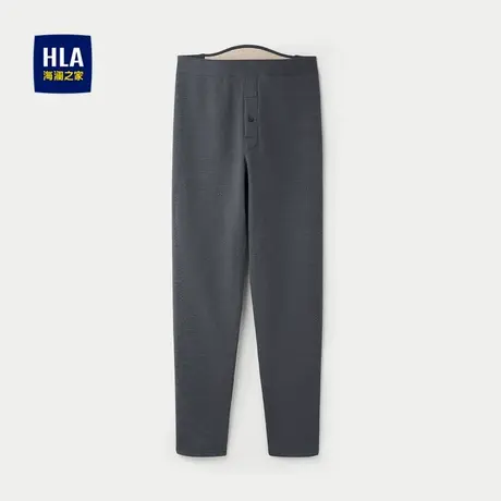 HLA/海澜之家加绒加厚秋裤含羊毛护膝贴片远红外保暖打底裤子男图片