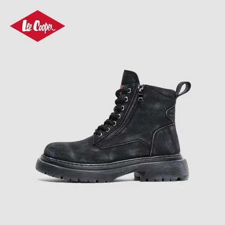 Lee Cooper2025春季新款马丁靴男黑色工装风休闲短靴增高耐磨男鞋图片