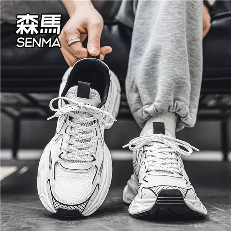 森马男鞋春夏透气2025新款网红爆款老爹鞋网面休闲跑步运动鞋子图片