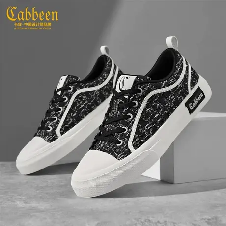 Cabbeen/卡宾男鞋2025秋季新款时尚百搭平底板鞋男款软底休闲鞋图片