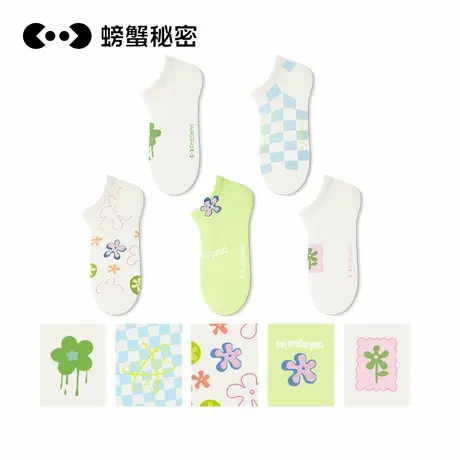 螃蟹秘密袜子女船袜浅口女夏薄款不掉跟防滑可爱运动低帮隐形短袜图片