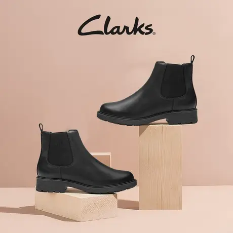 Clarks其乐女鞋冬季切尔西靴时尚简约复古及踝靴短靴女图片