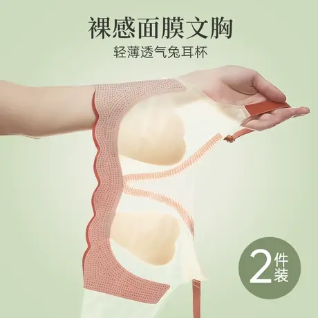 兔耳朵杯夏季无痕内衣女薄款夏天凉感大胸显小胸无钢圈美背文胸罩图片
