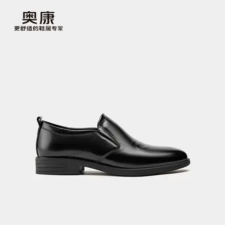 奥康男鞋2025秋季新款真皮商务休闲皮鞋软底舒适套脚透气爸爸皮鞋商品大图