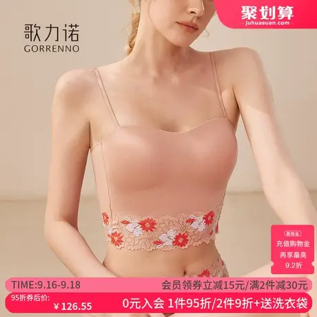 无痕抹胸内衣女薄款带胸垫防走光细肩带打底美背心文胸罩一体吊带图片