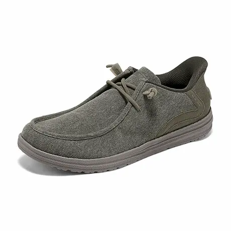 Skechers斯凯奇闪穿鞋男一脚蹬休闲板鞋2025夏季新款帆布乐福鞋图片