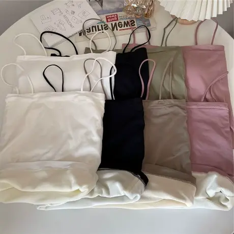 德绒加厚保暖背心内衣带胸垫秋冬防寒加绒打底女士内搭修身上衣女图片