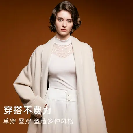 美奈川秋冬保暖内衣女半高领蕾丝小盖袖羊毛无痕打底衫上衣新款图片