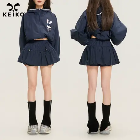 KEIKO [科技三防]轻户外运动风蓬蓬半身裙新款立体感抽皱花苞短裙图片
