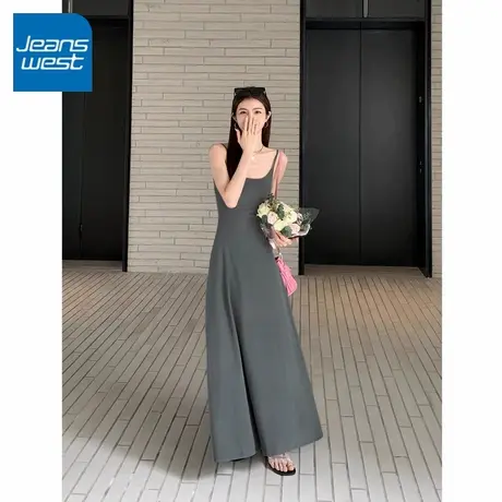 KV真维斯吊带连衣裙女2025新款夏季显瘦长裙气质百搭修身小众裙子图片