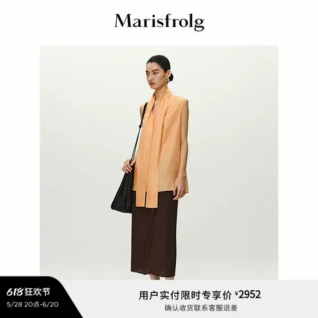 【精简衣橱】Marisfrolg玛丝菲尔2025夏新款H版型捏褶设计感半裙图片