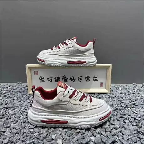 老爹鞋2025新款秋季青少年潮流拼色厚底板鞋男百搭休闲增高阿甘鞋图片