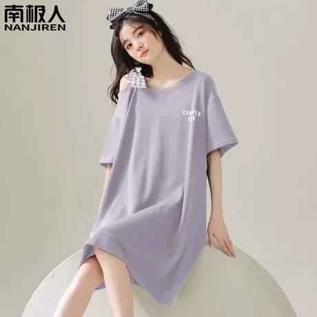 纯棉睡裙女夏季2024新款夏天性感女士短袖孕妇精致睡衣春秋款女款图片