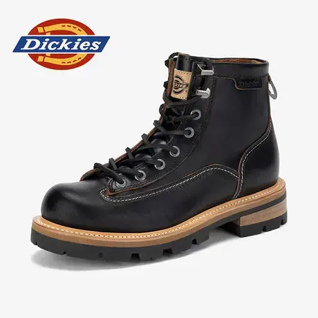 Dickies马丁靴男2024年冬季软底防滑真皮工装靴小众时尚通勤皮靴图片