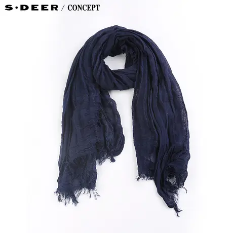 【新品】sdeer圣迪奥专柜正品女装做旧感抓皱围巾5383706图片