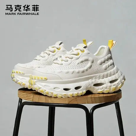 马克华菲正品老爹鞋男夏季休闲透气隐形增高10cm大码不累脚轮胎鞋图片