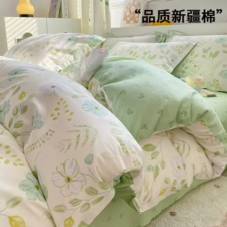 雅鹿四季纯棉被套单件2024新款全棉床单被罩单人150x200x230被单图片
