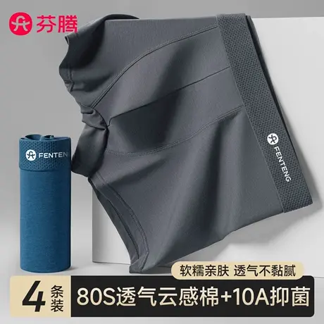 芬腾男士内裤莫代尔男生四角裤衩抗菌夏季薄款透气男款平角短裤头图片