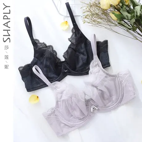 莎莲妮超薄大码性感女士内衣聚拢调整型大胸薄款文胸收副乳胸罩图片