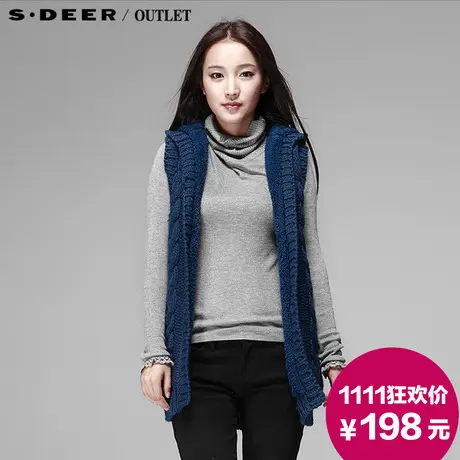 【新品】sdeer圣迪奥专柜正品女冬装女士加绒针织马夹3481603图片