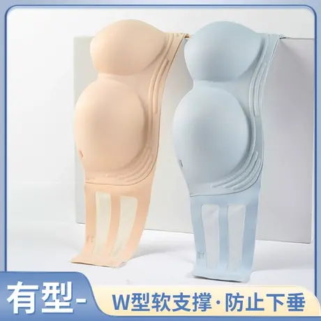 雅尔乐无肩带抹胸内衣女防滑小胸聚拢防下垂收副乳裹胸文胸无钢圈图片