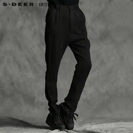 【清仓】sdeer圣迪奥宽松休闲长裤直筒裤S15380893商品大图