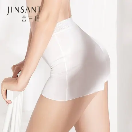 金三塔新品桑蚕丝内裤女中腰蕾丝安全裤防走光真丝内裤女商品大图
