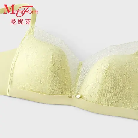 曼妮芬无钢圈聚拢文胸舒适性感蕾丝内衣女士软支撑胸罩20812346图片