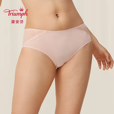 直播专享黛安芬风格蔓叶性感蕾丝内裤女舒适中腰平角小裤E004046图片