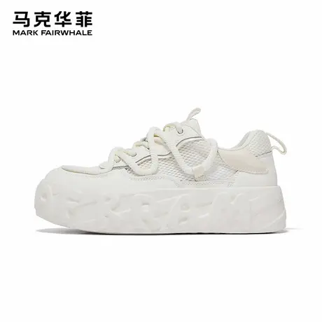 马克华菲男鞋夏季透气2025新款情侣透气运动休闲鞋增高小白鞋女鞋图片