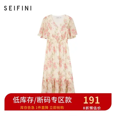 诗凡黎新款气质显瘦短袖连衣裙中韩版长款裙子女3B5193251图片