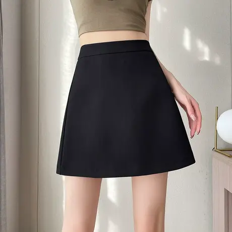 黑色西装半身裙女2024春秋新款高腰防走光a字短裙辣妹显瘦包臀裙图片