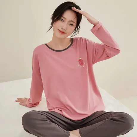 顶瓜瓜睡衣纯棉布料100全棉长袖遛弯秋季家居服女款2025新款超火图片
