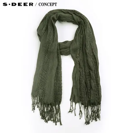 【新品】sdeer圣迪奥专柜正品做旧感流苏围巾S15383710图片