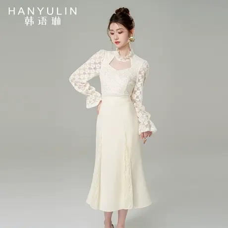 半身裙女2024新款夏季气质高级感杏色鱼尾裙设计感小众中长款裙子图片