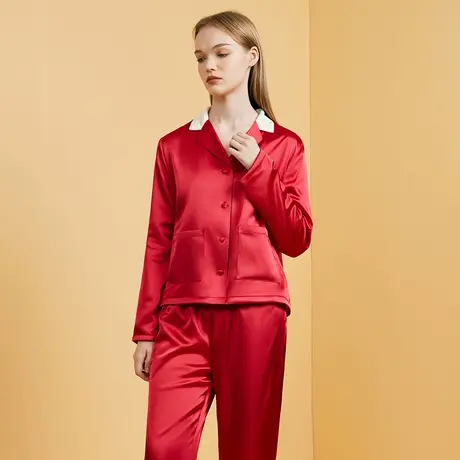 结婚睡衣新婚新娘秋冬款珊瑚绒大红色本命年冬季法兰绒家居服套装商品大图