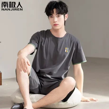 男士睡衣男款夏季 纯棉 夏天短袖短裤套装品质家居服夏款2024新款商品大图