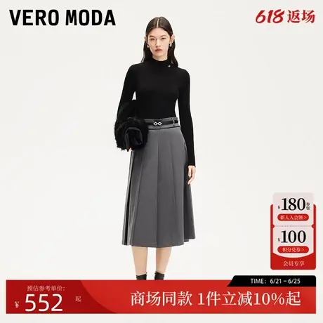 Vero Moda半身裙2025夏季新款纯色高腰显瘦百褶裙学院325116012图片
