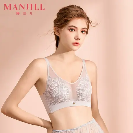 熳洁儿内衣女夏无钢圈文胸聚拢上托收副乳防下垂透气薄款蕾丝胸罩图片