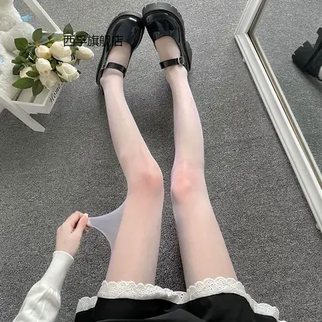 纯白丝袜女超薄款2021新款网红黑丝春秋光腿神器菠萝袜防勾丝夏季图片
