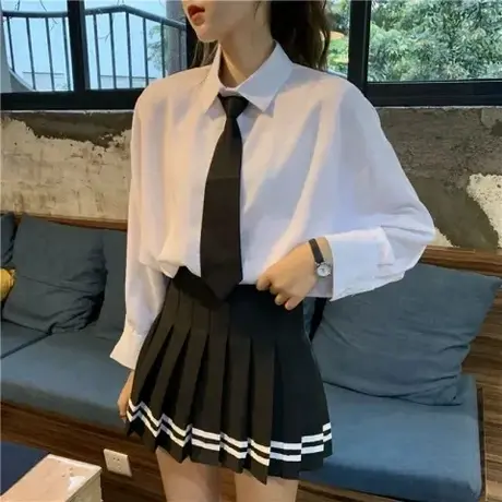 加长百褶裙女夏季黑色短裙2024新款高腰显瘦高个子西装a字半身裙图片