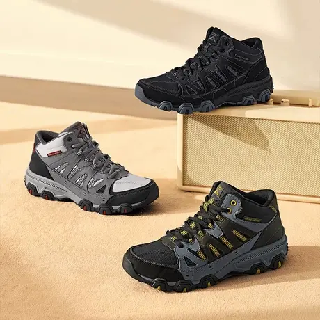 Skechers斯凯奇夏季男鞋复古户外高帮厚底增高舒适轻质运动休闲鞋图片