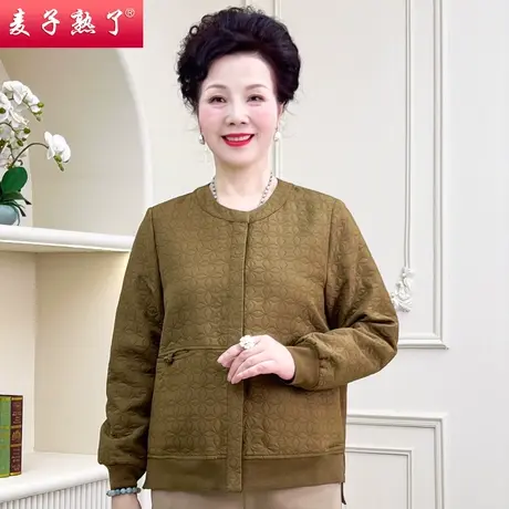 中年妈妈春装休闲外套2023新款中老年女春秋宽松洋气休闲夹克上衣商品大图
