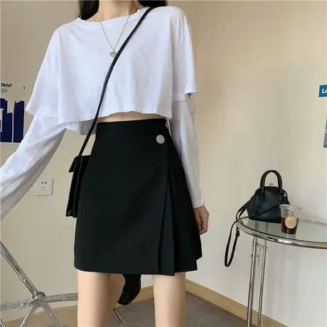 黑色百褶裙高腰显瘦A字裙春季半身裙jk短裙新款学院风裙子女ins潮图片
