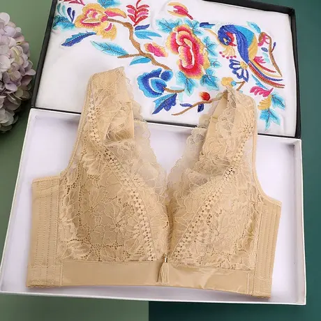 无钢圈无海绵显胸小内衣大码文胸薄款胖mm调整型聚拢收副乳薄模杯图片