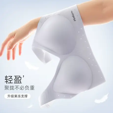 内衣女小胸聚拢上托防下垂无痕软支撑无钢圈收副乳显大薄款文胸罩图片