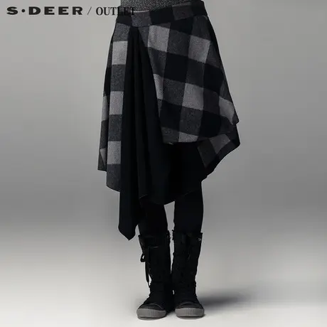 s.deer圣迪奥专柜正品女装冬装时尚含羊毛女式长裙图片